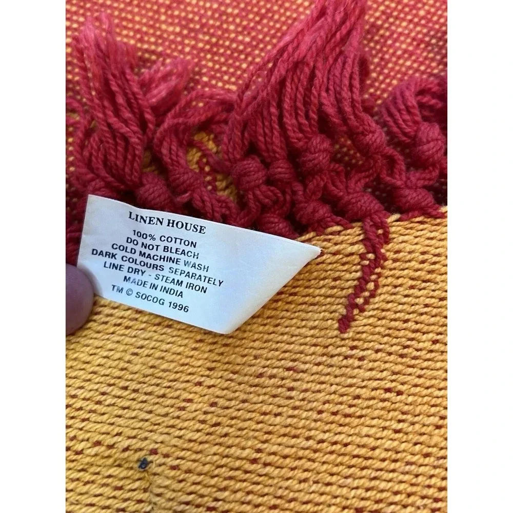 Linen House 2000 Sydney Olympic Tassel Throw Tapestry Weave Blanket /100% Cotton